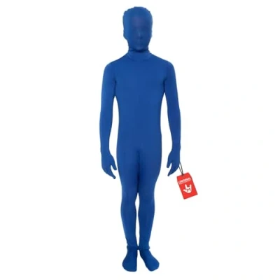 Image of Morphsuit Kids Full Body Costume Blue, L Original Bodysuit For Children Super Stretch Suit Great DIY Party Outfit Halloween, Cosplay, Fancy Dress Boys &amp; Girls