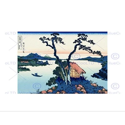 Image of Wee Blue Coo Katsushika Hokusai Lake Suwa In Shinano Province Wall Art Print