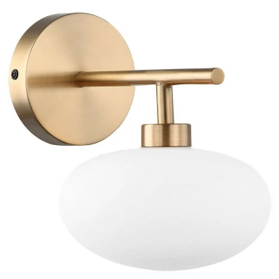 Image of Italux Lighting Modern Wall Lamp Brass 1 Light with White Shade, G9