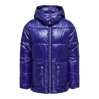 Image of ONLY Women&#039;s Onlsky Oversized Puffer Jacket CC OTW, Clematis Blue/Detail:Night Sky, M