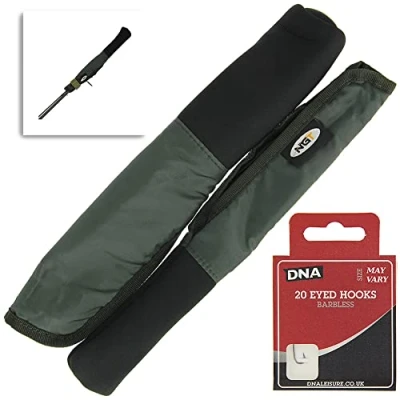 Image of Padded Tip and Butt Protector For Match Coarse Carp fishing Rods With 20 Eyed DNA Hooks
