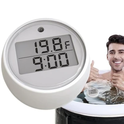 Image of Water Thermometer Timer for Ice Bath,Digital Bath Temperature Thermometer,Pool Thermometer,Floating Pool Cold Tub Baths Accessories ﻿ (White)