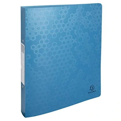 Image of Exacompta Ref. 54410E 1 MaÏa Semi rigid Plastic Ring Binder in Pearl effect Recycled Polypropylene 2 Round Rings Diam 30mm Dimensions 320x268 mm for A4 Maxi Format Random Color