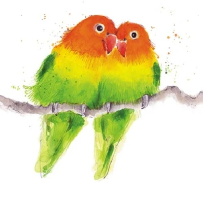 Image of The Great British Card Company Love Birds Animal Magic Square Art Greeting Blank Inside Any Occasion AGAM0101