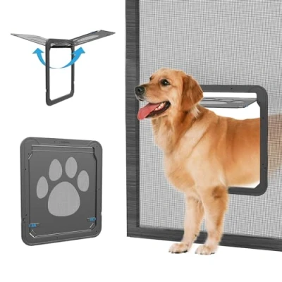 Image of Namsan Pet Screen Door Magnetic Lockable Dog Flap, Easy Fitting for Medium Large Dogs Cats