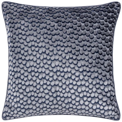 Image of Hoem Höem Lanzo Cut Velvet Piped Filled Cushion Blue One Size
