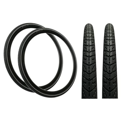 Image of Pair Baldy&#039;s 700 x 40c Tyres with 5mm Antipuncture Protection for Cycle Road Hybrid Touring Electric Bike Bicycle Tyre 42 622 (Pack of 2)