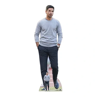 Image of STAR CUTOUTS Mikel Arteta Cardboard Cutout With Mini Standee Football Manger, LIFESIZE
