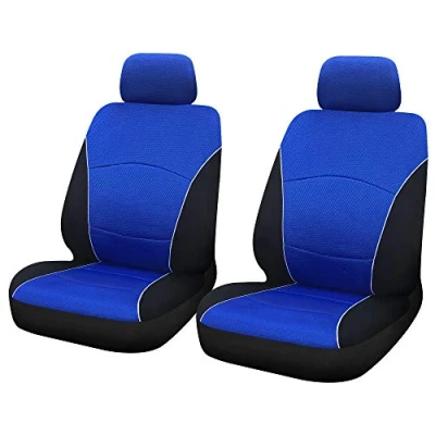 Image of Sakura Car and Van Front Seat Covers &#039;OAKLEIGH 1 Pair in Black Blue Universal Easy Fit