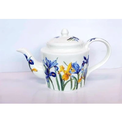 Image of fine Bone China 4 Cup teapot Iris Design (Bone China)