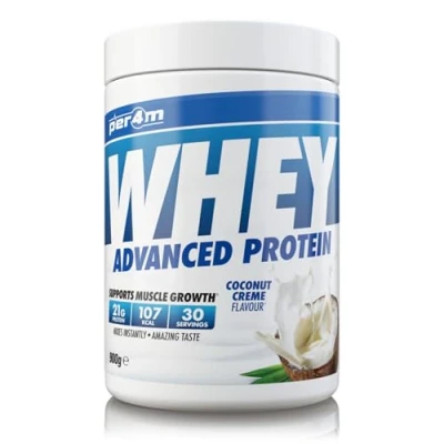 Image of Per4m Protein Whey Powder 30 Servings of High Shake with Amino Acids for Optimal Nutrition When Training Low Sugar Gym Supplements (Coconut Creme, 900g)