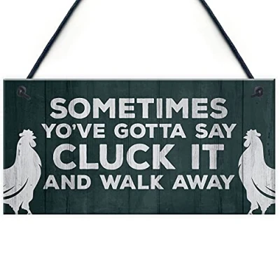 Image of RED OCEAN Funny Chicken Coop Sign Novelty Gifts Hanging Garden Pet Animal
