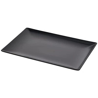 Image of drinkstuff Midnight Rectangular Coupe Plates Black 30 x 20cm Pack of 6 Stoneware