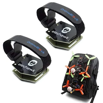 Image of elechawk 2 Set FPV Drone Lock Mount for Backpack Plug in Accessories DIY Bundle Hanging Buckle with Battery Straps Quadcopter
