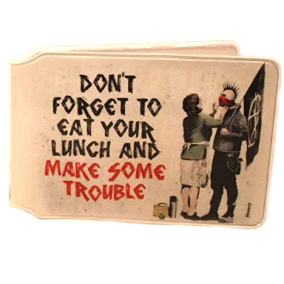 Image of (80+ Designs) Bus Pass Wallet Credit Travel Rail Ticket Card Holder for Oyster Business ID (Banksy Punk)