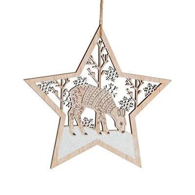 Image of Sass &amp; Belle Winter Forest Folk Deer Star Hanging Decoration