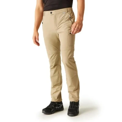 Image of Regatta Men&#039;s Lightweight Highton Zip Off Walking Trousers Oat, Size: 38 L