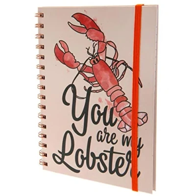 Image of Friends A5 Spiral Notebook Tu Es Mon Lobster,Pink