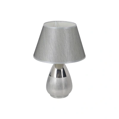 Image of Grado Table Lamp with Round Tapered Shade Silver 1xE27