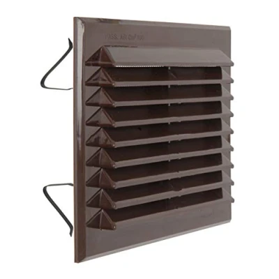 Image of La Ventilazione BMR140M Rectangular Ventilation Grille Brown with Insect Mesh and Springs, Size 175x146 mm