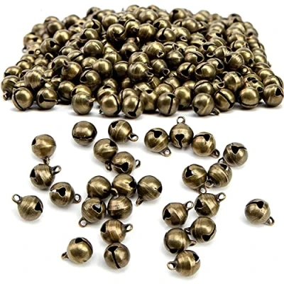 Image of 200Pcs 6mm Jingle Bells, Bronze Bells Craft Christmas Copper Metal Small for Christmas, Party, DIY Jewelry Making