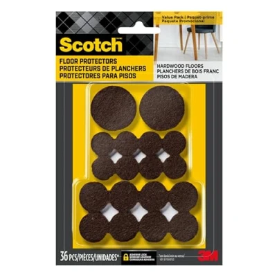Image of Scotch SP846 NA Felt Pads, Brown, Assorted Sizes