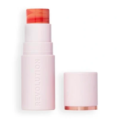 Image of Revolution, Skin Silk Marble Blush Stick, Buildable Colour for Cheek, Eye, &amp; Lip, Cream to Powder Formula, Vegan Cruelty Free, Sunkissed Apricot, 4.5g