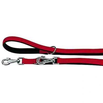 Image of Ferplast DAYTONA GA Extra Strong Training Dog Lead 3 Adjustable Lengths Soft Padded Handle Anti Abrasion Italian Design 200 x 2 cm, Red