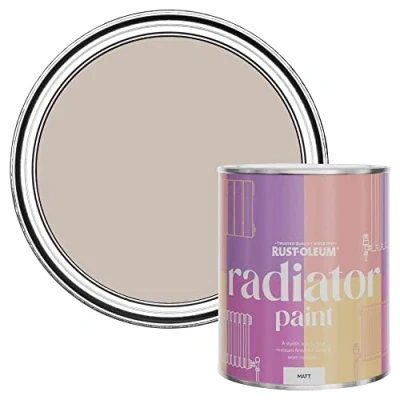 Image of Rust Oleum Light Brown Heat Resistant Radiator Paint in Matt Finish Hessian 750ml (SHDRCT1209)