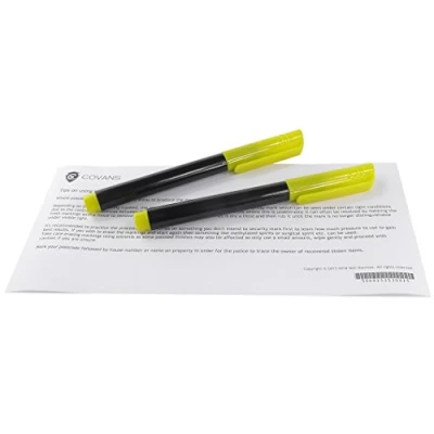 Image of 2 x Permanent Ultra Violet UV Marker Pen. Security Markers