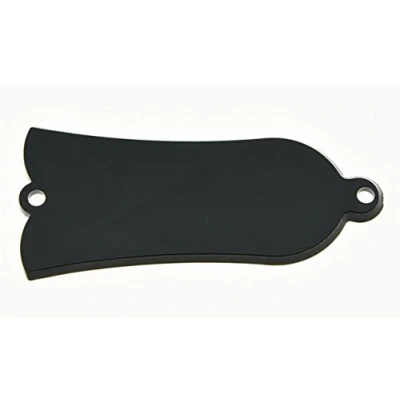 Image of Black 1 Ply Blank Guitar Truss Rod Cover 2 Hole for Les Paul LP Made in USA