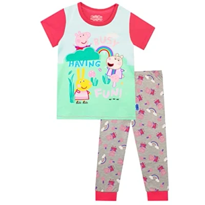 Image of Peppa Pig Girls Pyjamas Peppa, Suzy and Rebecca Multicolour 3 4 Years