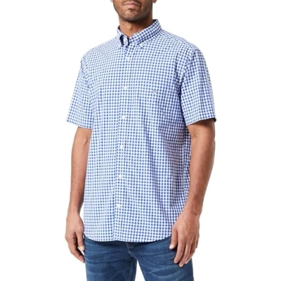 Image of GANT Poplin Gingham Shirt, Men&#039;s, Size: XL, College blue