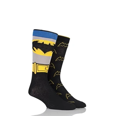 Image of 2 Pair Assorted DC Comics Mix Batman Socks Men&#039;s 6 11 Mens Film &amp; TV Characters