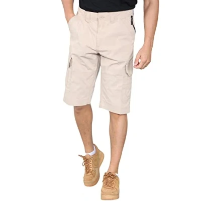 Image of Mens Cargo Shorts Multi Pocket Quick Dry Stretch Outdoor Combat Sand 30