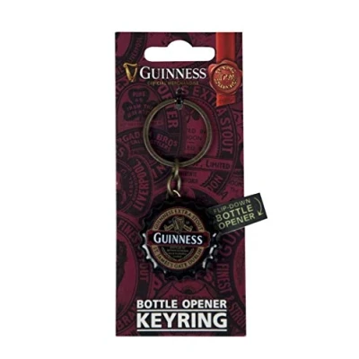 Image of Guinness Flip Down Bottle Opener Keychain Classic Collection Label Design