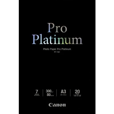 Image of Canon Pro Platinum Photo Paper A3 PT 101 [Pack of 20]