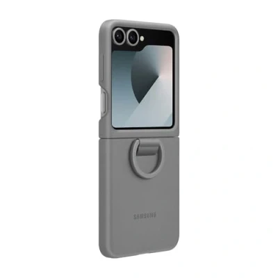 Image of Samsung Silicone Back Cover with Ring Grey Galaxy Z Flip 6