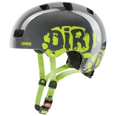 Image of uvex Kid 3 Sturdy Kids Bike Helmet for Children Individual Fit Optimized Ventilation Dirtbike Grey Lime 51 55 cm