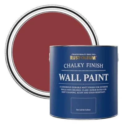 Image of Rust Oleum Red Matt Emulsion Wall Paint Empire 2.5L