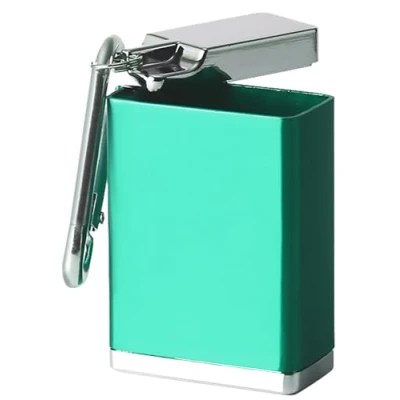 Image of Greyoe Outdoor Travelling Ashtray,Pocket Keychain Ashtray,Portable Ashtray Smell Proof Mini Pocket Cigarette for Use Smoking Ash Tray(Green)