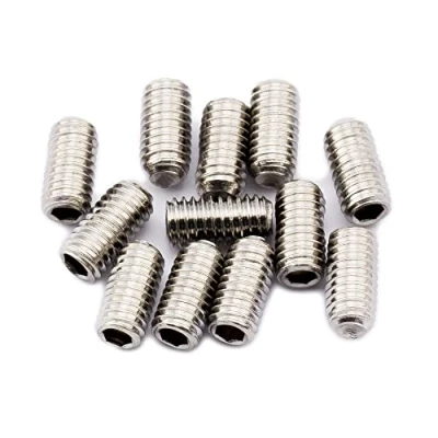 Image of Musiclily Pro Metric M3X6mm Stainless Steel Saddle Height Screws for Import Strat Tele Style Electric Guitar Bridge,Original Color(Set of 12)