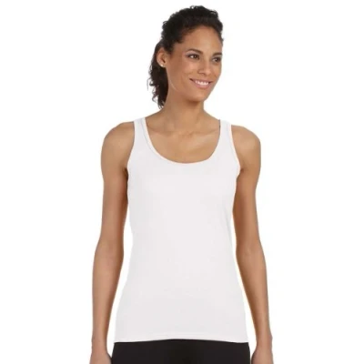 Image of Gildan Ladies Soft Style Tank Top Vest (L) (White)