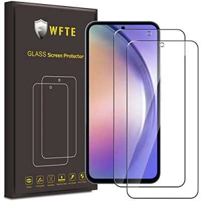 Image of WFTE [2 Pack Screen Protector For Samsung Galaxy A54 5G,Anti Scratch,High Transparency,Anti fingerprint,Bubble Free,Dust Free Premium Tempered Glass 5G