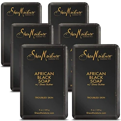 Image of Shea moisture Organic African Black Soap Bar with Butter, 8oz (6 Pack)