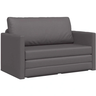 Image of vidaXL Floor Sofa Bed 2 in 1 Grey 124x71x78 cm Artificial Leather
