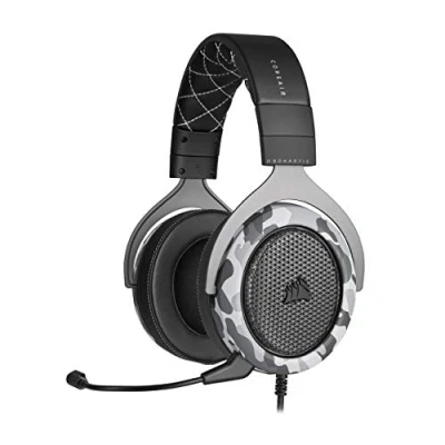 Image of Corsair HS60 Haptic Stereo Gaming Headset with Bass, Memory Foam Earcups, Removable Microphone, Windows Sonic Compatible, Discord Certified for PC Arctic Camo