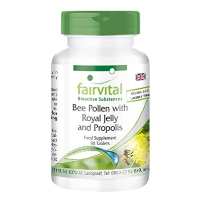 Image of Fairvital Bee Pollen with Royal Jelly and Propolis HIGH Dosage 90 Tablets
