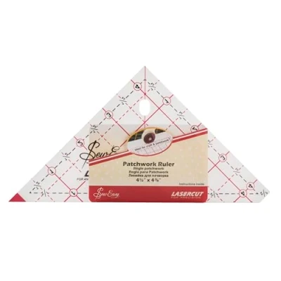 Image of Sew Easy 4.5 Triangle Template Quilting &amp; Patchwork Rule for Applique Sewing, Transparent Acrylic Non Slip