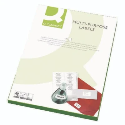 Image of Q Connect Multipurpose Copier Labels 70x37mm 24 Per Sheet White (Pack of 2400) KF01133+Free Finchley Refell Pen